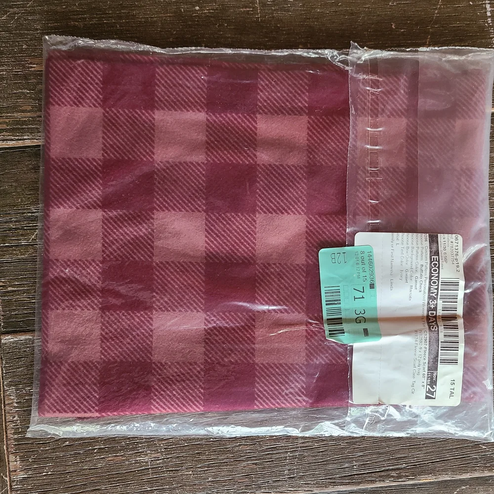 Garnet Buffalo Check Monogrammed 